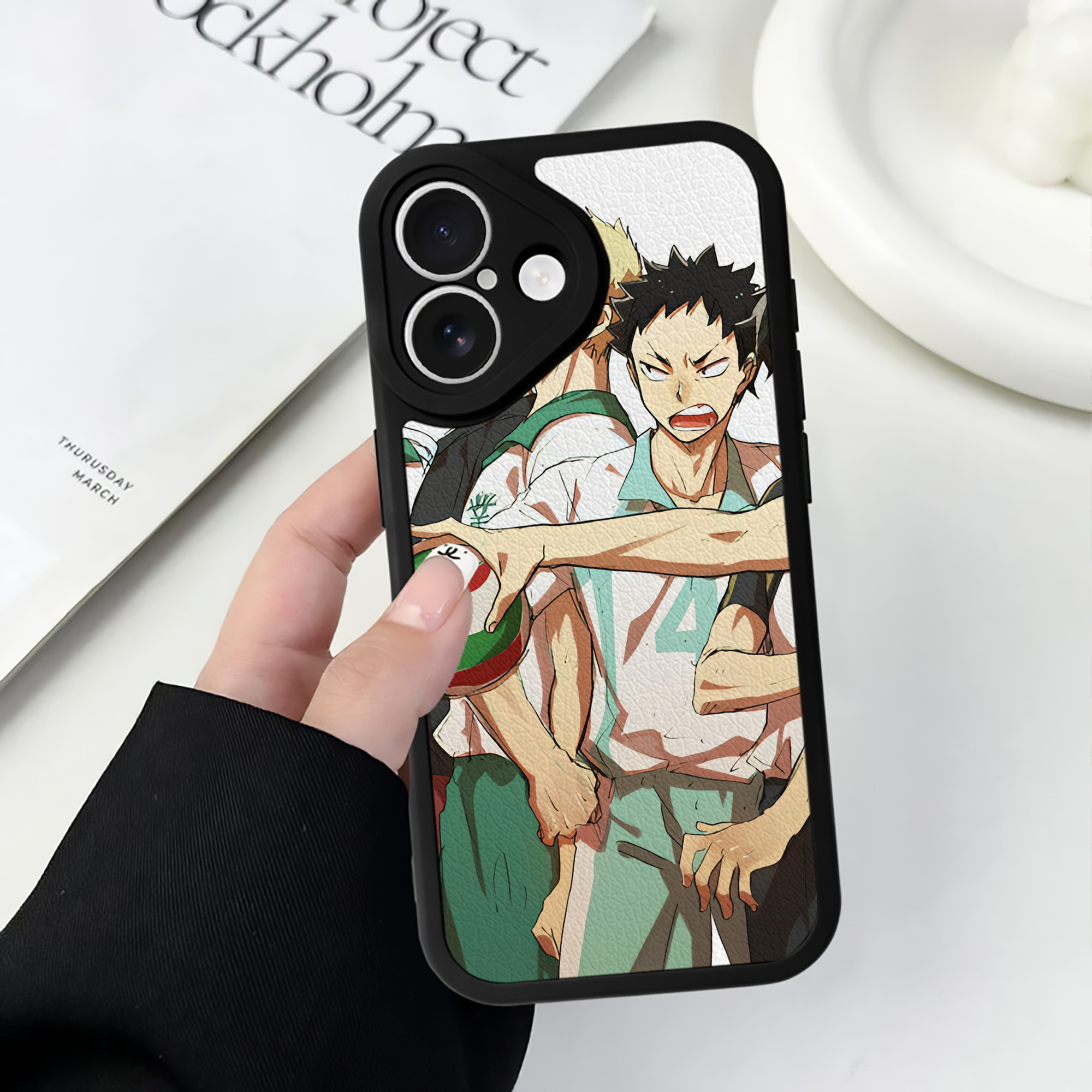 （画像用） ハイキュー!! Haikyu!! 【iPhone 16シリーズ対応】シリコンスマホケース（レザー調） 材質：シリコン